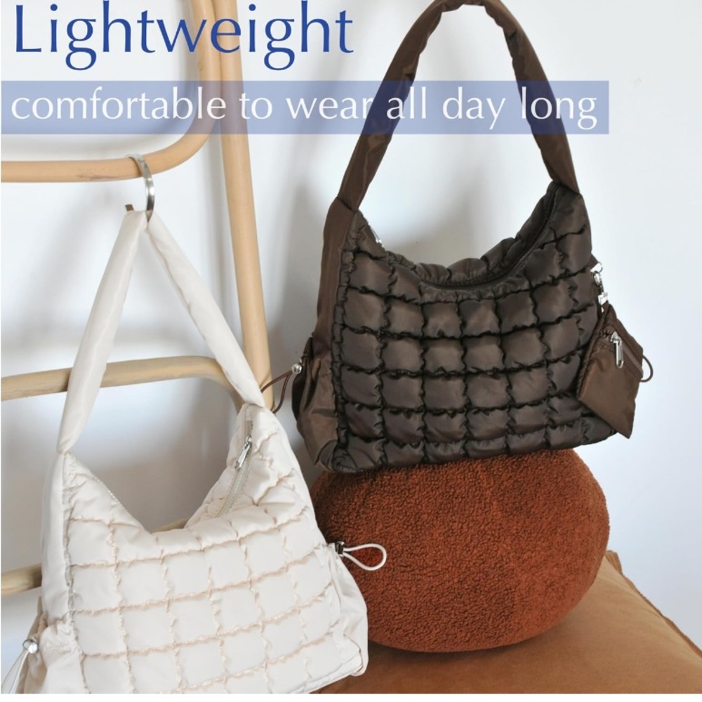 Puffer Quilted Shoulder Bag - Picture 7 of 14